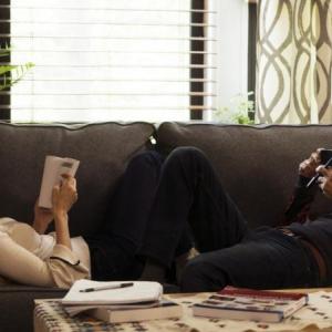 Zoe Kazanin and Kumail Nanjiani in “The Big Sick” playing at The Harbor Theatre. Courtesy of Jason Sheckley