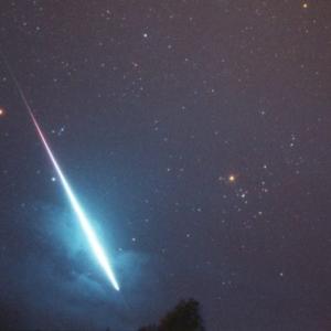 A fireball from the Perseid meteor shower of 2016. Courtesy of NASA