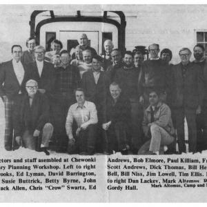 F. Danby Lackey III, known affectionately as “Dan,” is pictured with the Chewonki Board of Trustees in this 1981 photograph. (Photo courtesy of Chewonki)