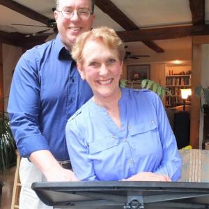 The new songwriting duo Aaron Robinson and Suzanne (Suzi) Hallett. LISA KRISTOFF/Boothbay Register Aaron Robinson and Suzanne (Suzi) Hallett