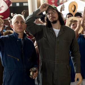 Daniel Craig and Adam Driver in a scene from Steven Soderbergh's NASCAR-bank heist-comedy "Logan Lucky,’ playing this weekend at The Harbor Theatre. Courtesy of Jason Sheckley Logan Lucky