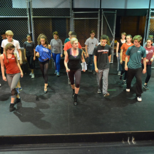 “West Side Story” choreography session with Michelle Bruckner at the Poe Theater. Courtesy of Joy Braley