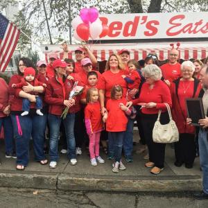 The Gagnon family and Red’s employees at the celebration on Sept. 30. SUZI THAYER/Boothbay Register