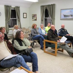 Attendees observe the Nov. 30 meeting in the municipal hearing room. PHIL DI VECE/Wiscasset Newspaper
