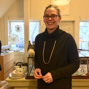 Erika Soule in her Wiscasset store, Rock Paper Scissors. SUZI THAYER/Boothbay Register