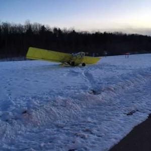 This plane came down in the snow at takeoff from Wiscasset Municipal Airport Dec. 17. Courtesy of Steve Williams