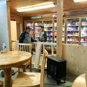 Ed Goud, left, and Duane Goud are building the bar at the new sports pub in Wiscasset, the Cubbyhole. Courtesy of Carla Chapman