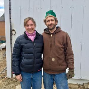 Angie Trombley and Kyle DiPietri at Tarbox Farm on Westport Island. SUZI THAYER/Boothbay Register