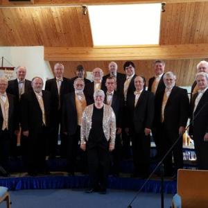 The Nor’easters Barbershop Chorus with Director Kathy Robitaille of Alna. Courtesy of chorus website