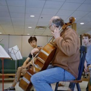 DaPonte String Quartet cellist Myles Jordan works with students. Courtesy photo
