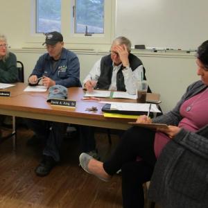 From left are Woolwich Selectmen Allison Hepler, Dale Chadbourne and Chair David King Sr. and Town Administrator Katie Johnston. PHIL DI VECE/Wiscasset Newspaper
