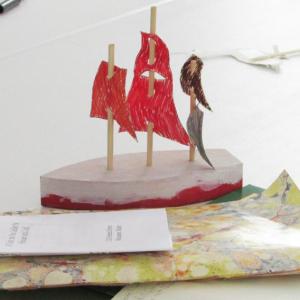 This wooden ship was made by a camper during the Summer with the Past program in 2017. Courtesy photo