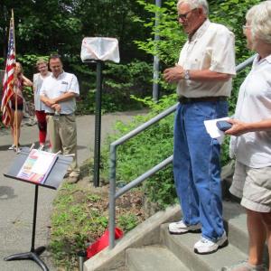 Select Board Chairman David King Sr. takes part in the Flag Day dedication of the pedestrian tunnel. PHIL DI VECE/Wiscasset Newspaper