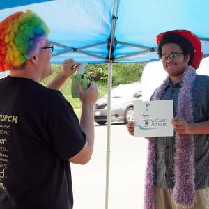 Create your own take-home souvenir of the July 26 Wiscasset Art Walk at the photo booth hosted by the First Congregational Church of Wiscasset. Leon Droby photo