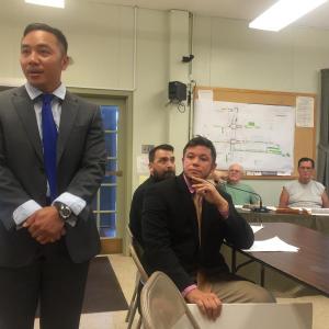 Christopher Juntura speaks at Monday’s public hearing. SUSAN JOHNS/Wiscasset Newspaper
