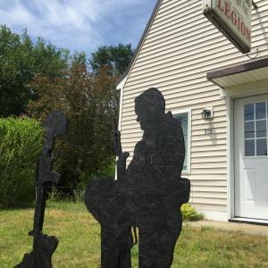 Route 1, Wiscasset travelers can see this silhouette on the lawn of American Legion Post 54's hall.