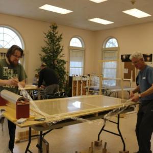 Wiscasset volunteers Jo Van de Velde, left), and Glenn Milley. Courtesy photo