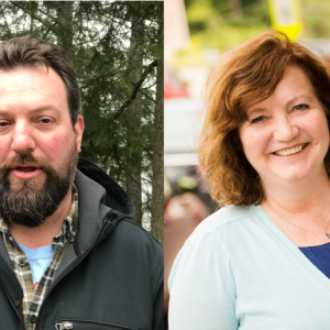 Wiscasset School Board Member Jason Putnam and former labor official Laura Fortman. Courtesy photo