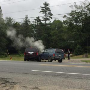 A two-car accident at Wiscasset Lodge sends one passenger to a hospital. GINA HAMILTON/Wiscasset Newspaper