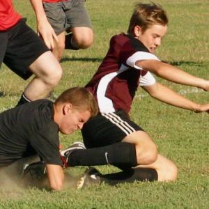 Senior Caleb Gabriele, left, saw a good deal of action in the net this summer soccer. He’ll be the Wolverines’ starting goalie when WMHS kicks off the Mountain Valley Conference soccer season Thursday, Aug. 30. PHIL DI VECE/Wiscasset Newspaper