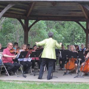 Odeon Adult Orchestra performing at Merryspring Gardens Aug. 23. Courtesy of Bay Chamber Concerts