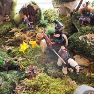 Wog Hollow and its inhabitants, created by Cecile Clifford of Gallery at My Way in Boothbay, can be visited at Mama D’s Cafe on Union Street in Boothbay Harbor the rest of the summer.