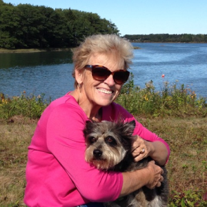 Lynn Tierney, former deputy fire commissioner for the New York City Fire Department and Swiper near their home in Owl’s Head. Courtesy photo