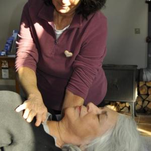 Patti Corscaden massages a patient. Courtesy photo