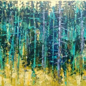 Damariscotta-based artist Hannah Ineson’s “Hurricane Island” was selected for inclusion in the River Arts show “Abstraction.” Courtesy of the venue Hannah Ineson
