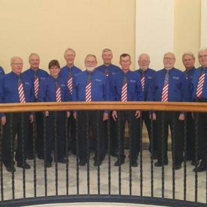 The Nor’easters Barbershop Chorus with director Kathy Robitaille of Alna (far left). Courtesy photo