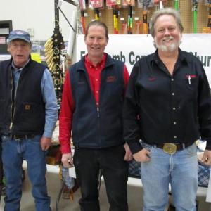 The Averill brothers, owners of Ames True Value, from left, Jeff, Wayne and Steven pose with Marjorie Di Vece and Gail Boudin. PHIL DI VECE/Wiscasset Newspaper