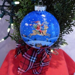 Ed Parker, Happy Holidays, acrylic, 4” double sided ornament ... wouldn’t it look merry on your Christmas tree? See this ornament, and others, at Art for the Holidays. Courtesy of the gallery Ed Parker