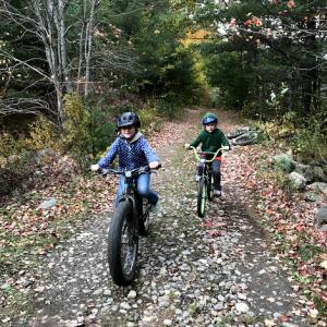 Trail riding at Hidden Valley Nature Center. Courtesy of Midcoast Conservancy
