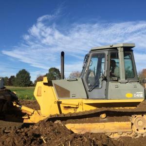 Alna contractor and Road Commissioner Jeff Verney works Oct. 12 on the site of the new town office. SUSAN JOHNS/Wiscasset Newspaper