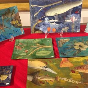 Decoupage Nature Plates by Diana Kerr are just the beginning of the art gift ideas in Gleason Fine Art’s “Art For the Holidays” show and sale.
