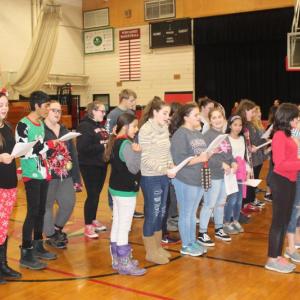 The WMHS chorus performs Christmas carols for the school. VANESSA DUNN/Wiscasset Newspaper