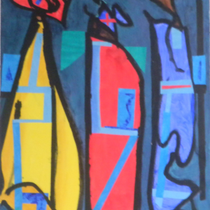 One of the seven acrylic works in John Vander’s “Nativita” now exhibited in Pistoia, Italy. Courtesy of Karen Swartsberg John Vander
