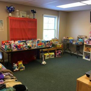 Toys for families in need at Healthy Kids, Damariscotta. Courtesy of Leslie Livingston