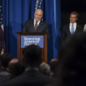 Christian Bale, Sam Rockwell and Amy Adams in "Vice" playing this week at Harbor Theater. Courtesy of Jason Sheckley