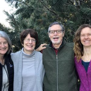Pictured from left are Midcoast Conservancy Executive Director Jody Jones, Patrice Ficken, Fred Ficken and Midcoast Conservancy Director of Conservation Anna Fiedler. Courtesy of Midcoast Conservancy