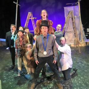 The cast of the Theater Project’s “Peter and the Starcatcher” rehearsing. Courtesy of the Theater Project