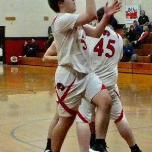 Billy Pinkham netted three, three-point baskets at Telstar among them a buzzer beater at the half. Pinkham is shown during a recent game at WMHS. PHIL DI VECE/ Wiscasset Newspaper