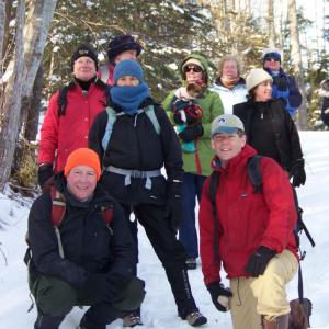 Hikers bundle up for a Great Maine Outdoor Weekend event with DRA and PWA. Courtesy of DRA