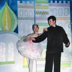 The Sugar Plum Fairy castle in the background (home to the Fairy Caitlin Brackett with Aaron Straw in 2004) will be reconstructed for the Once Upon A Time Family Dance at the Opera House Feb. 8. Courtesy of Susan Brackett