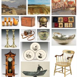 These items are representative of the diversity of items to be sold in Thomaston Place Auction Galleries’ two-day online auction, “Wanderlust.” Courtesy of Carol Achterhof