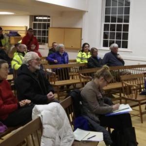 Edgecomb residents left their warm homes on Monday evening for a public hearing and special town meeting on a proposed amendment to the town’s TIF. JANE CARPENTER/Boothbay Register