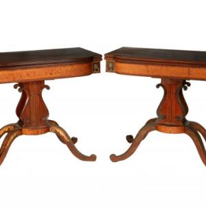 This matched pair of American Federal Period card tables will be auctioned off during the Thomaston Place Auction Galleries event March 1-3. Courtesy of Carol Achterhof