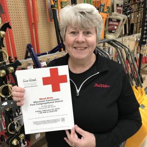 Peg Averill hopes people will turn out to give blood at a drive Friday, Feb. 22. SUSAN JOHNS/Wiscasset Newspaper