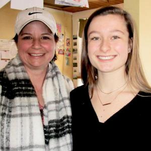 Lady Minutemen Coach Julie Jones and her daughter Aleeya, co-captain of the Wiscasset Christian Academy team. PHIL DI VECE/Wiscasset Newspaper