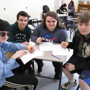 Some of the Wolverine Math team members are, from left, Dylan Young, Matt Eckert, Gabby Leavitt and Kyle Ricker . PHIL DI VECE/Wiscasset Newspaper